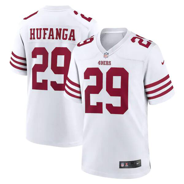 Men's Nike Talanoa Hufanga #29 White San Francisco 49ers Away Game Player NFL Jersey