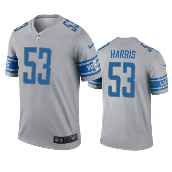 Men's Nike NFL Detroit Lions Charles Harris #53 Gray Limited Jersey