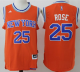 Men's New York Knicks #25 Derrick Rose Orange Alternate Stitched NBA Jersey