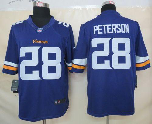 Nike Minnesota Vikings #28 Adrian Peterson Purple Team Color Men's Stitched NFL Limited Jersey