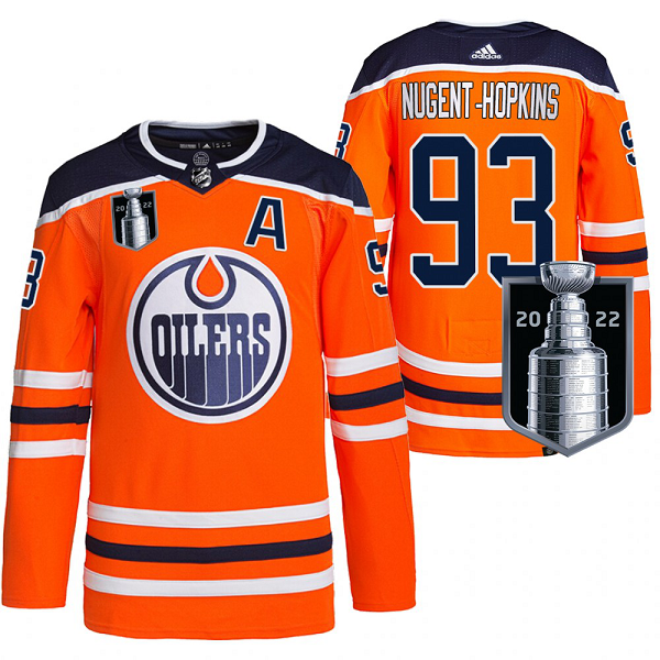 Men's Edmonton Oilers Ryan Nugent-Hopkins 2022 Stanley Cup Playoffs #93 Orange Primegreen Jersey