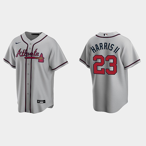 Men's Atlanta Braves #23 Michael Harris II Cool Base Road MLB Jersey - Gray