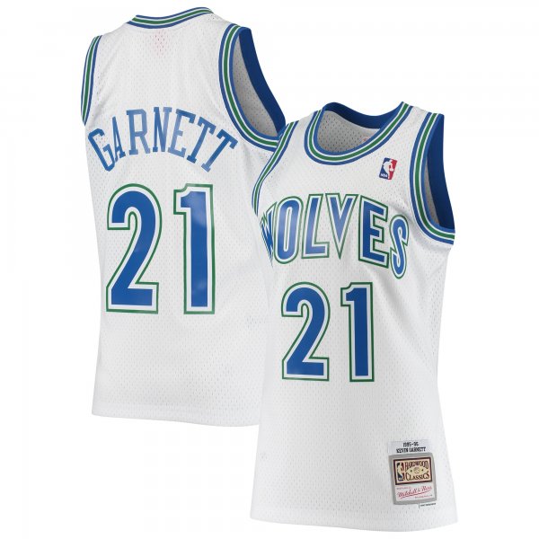 Men's Minnesota Timberwolves Kevin Garnett Mitchell & Ness White 1995/96 Hardwood Classics Swingman Jersey