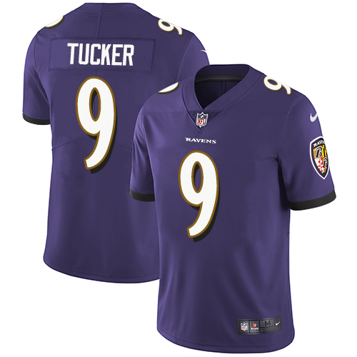 Nike Baltimore Ravens #9 Justin Tucker Purple Team Color Youth Stitched NFL Vapor Untouchable Limited Jersey