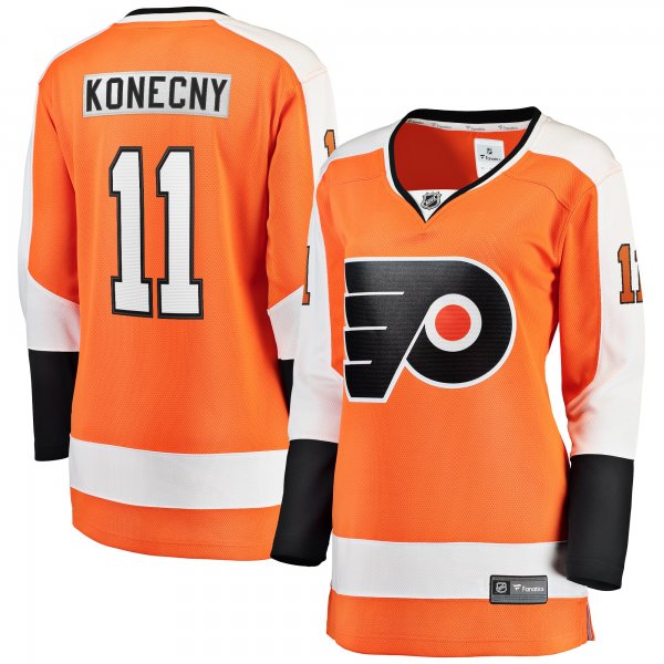 Women's Philadelphia Flyers Travis Konecny Fanatics Orange Home Premier Breakaway Player Jersey