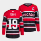 Men's Chicago Blackhawks #19 Jonathan Toews Red Black 2022 Reverse Retro NHL Jersey