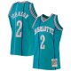 Men's Charlotte Hornets Larry Johnson Mitchell & Ness Teal 1996/97 Hardwood Classics NBA 75th Anniversary Diamond Swingman Jersey