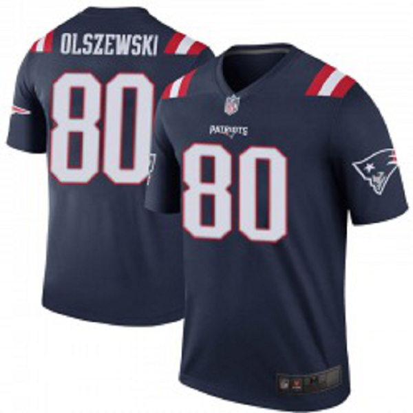 Men's New England Patriots #80 Gunner Olszewski Legend Navy Color Rush Jersey