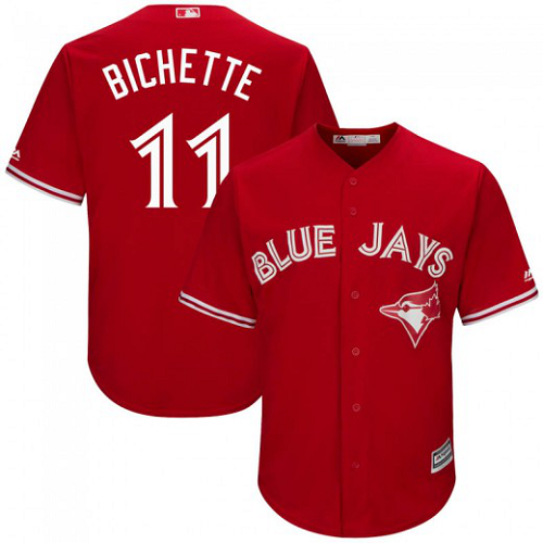 Women's Majestic Toronto Blue Jays #11 Bo Bichette Scarlet Cool Base Alternate MLB Jersey