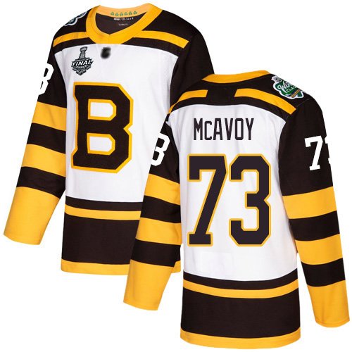 Boston Bruins #73 Charlie McAvoy White 2019 Winter Classic Stanley Cup Final Bound Stitched Adidas NHL Jersey