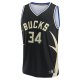 Men's Milwaukee Bucks Giannis Antetokounmpo Fanatics Black Fast Break Replica Player Jersey - Statement Edition