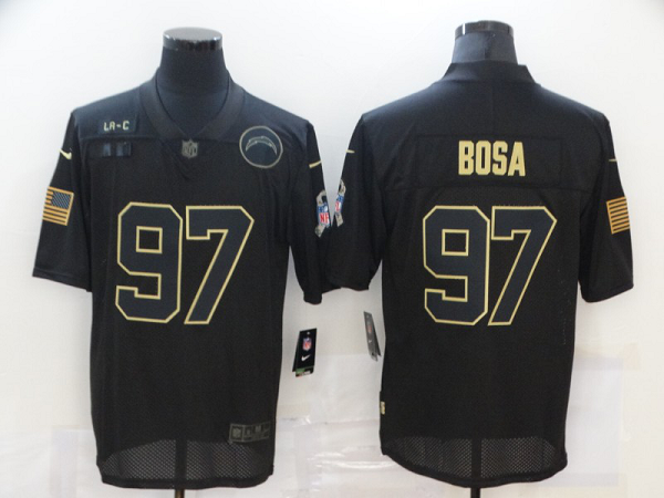 Men's Los Angeles Chargers #97 Joey Bosa Black 2020 Salute To Service Stitched NFL Nike Limited Jersey