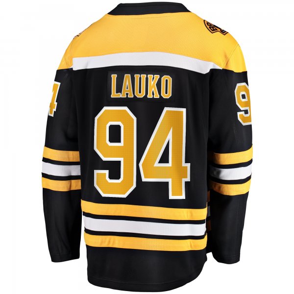 Men's Boston Bruins Jakub Lauko Fanatics Black Home Premier Breakaway Player Jersey