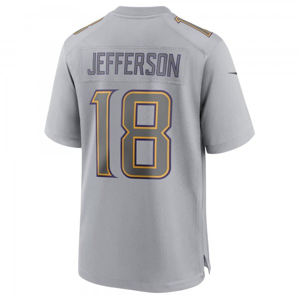 Men's Minnesota Vikings Justin Jefferson Nike Gray Atmosphere Fashion Game Jersey