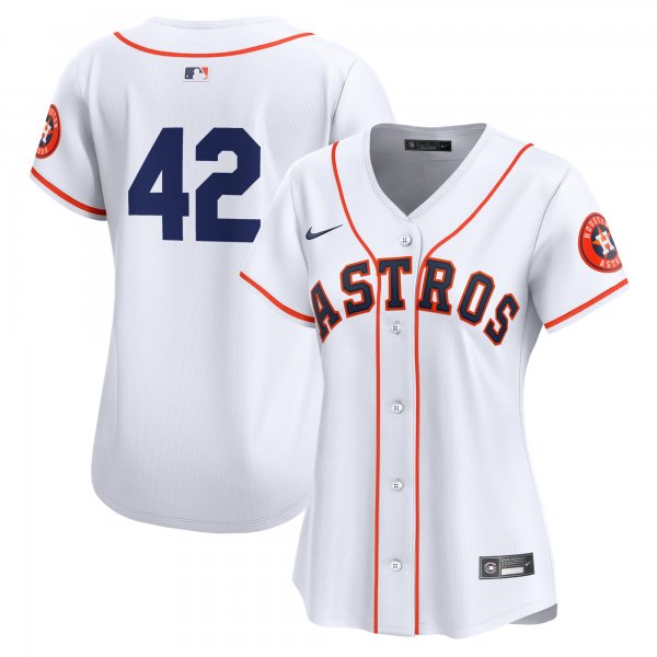 Women's Houston Astros  Nike White 2024 Jackie Robinson Day Home Limited Jersey