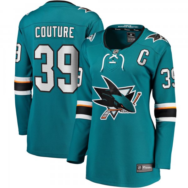 Women's San Jose Sharks Logan Couture Fanatics Teal Home Breakaway Player Jersey