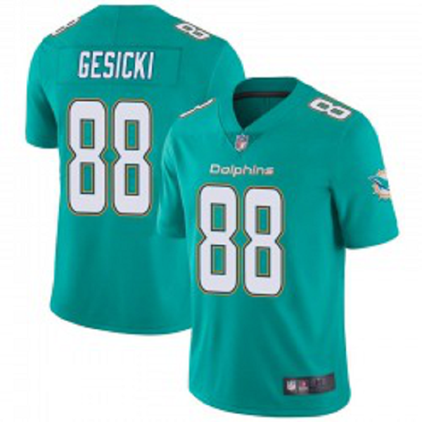 Men's Miami Dolphins #88 Mike Gesicki Limited Aqua Team Color Vapor Untouchable Jersey