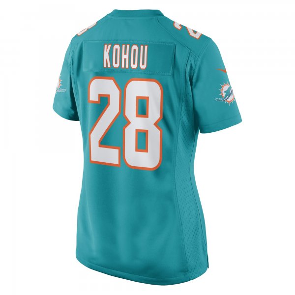 Women's Miami Dolphins Kader Kohou Nike Aqua Game Player Jersey