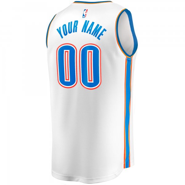 Men's Oklahoma City Thunder Fanatics White Fast Break Custom Replica Jersey - Association Edition