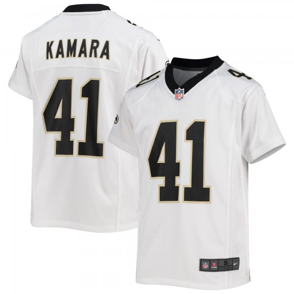 Youth New Orleans Saints Alvin Kamara Nike White Game Jersey