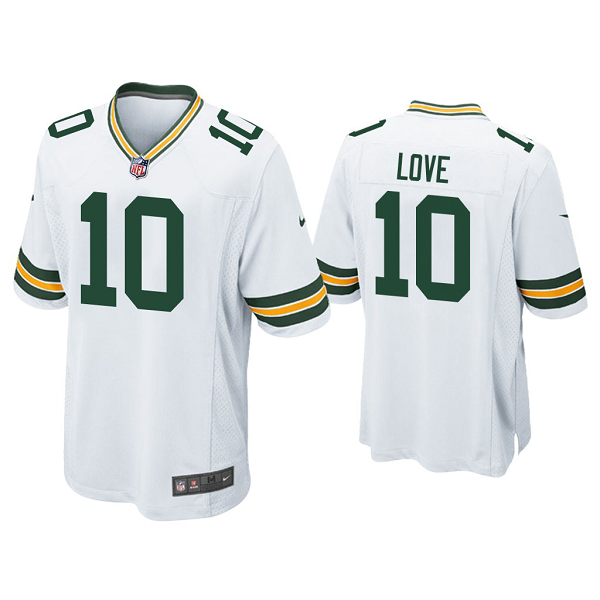 Men's #10 Jordan Love Green Bay Packers White Limited Jersey