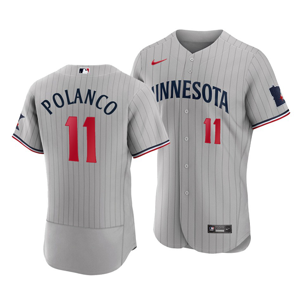 Men's Minnesota Twins Jorge Polanco 2023 Flexbase Gray Jersey