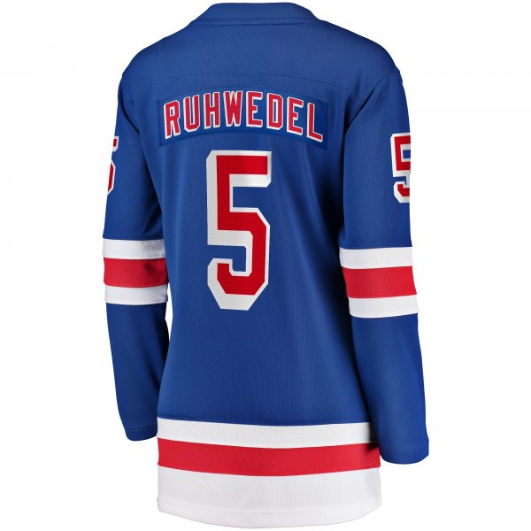 Women's New York Rangers Chad Ruhwedel Fanatics Blue Home Breakaway Player Jersey