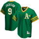 Men's NIKE Oakland Athletics #9 Reggie Jackson Road Cooperstown Collection Player Kelly Green MLB Jersey