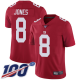 New York Giants #8 Daniel Jones Red Alternate Men's Stitched NFL 100th Season Vapor Limited Jersey