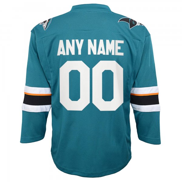 Youth San Jose Sharks Teal 2021/22 Home Replica Custom Jersey