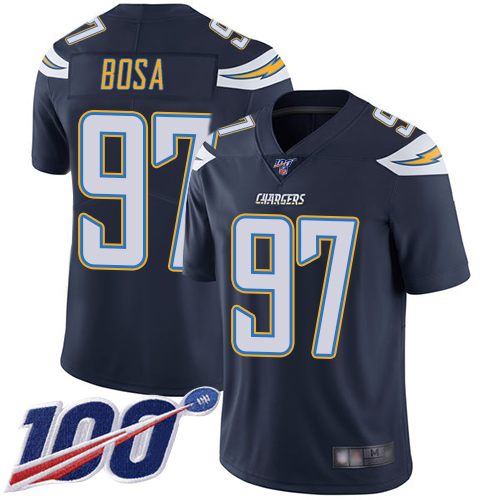 Los Angeles Chargers #97 Joey Bosa Navy Blue Team Color Men's Stitched NFL 100th Season Vapor Limited Jersey