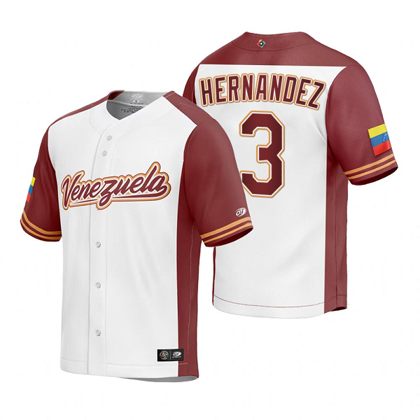 Venezuela Baseball Elieser Hernandez White 2023 World Baseball Classic Replica Jersey