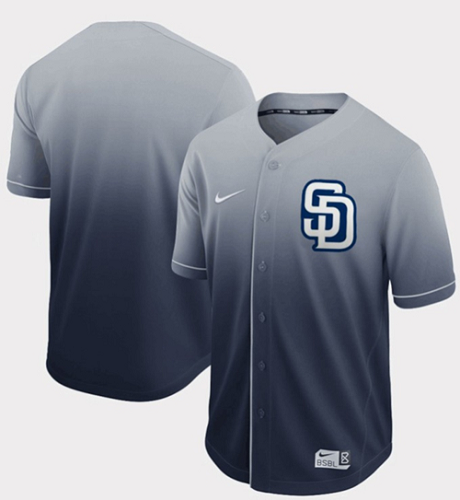 San Diego Padres Blank Navy Fade Stitched MLB Jersey