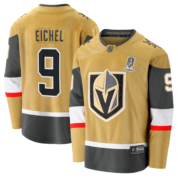 Men's Vegas Golden Knights #9 Jack Eichel Fanatics Branded Gold 2023 Stanley Cup Champions Home Breakaway Player Jersey