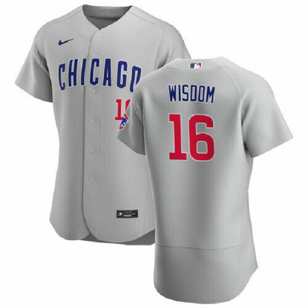 Men's Chicago Cubs #16 Patrick Wisdom Nike Road Jersey