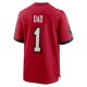 Men's Tampa Bay Buccaneers Number 1 Dad Nike Red Game Jersey