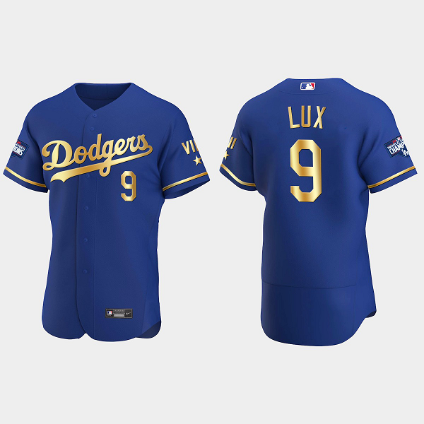 Gavin Lux Los Angeles Dodgers 2021 Gold Program World Series Champions MLB Flexbase Jersey - Royal