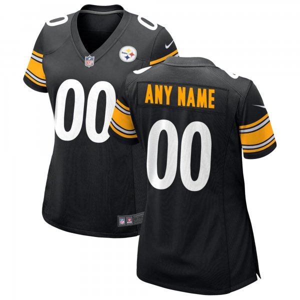 Women's Nike Black Pittsburgh Steelers Custom Game Jersey