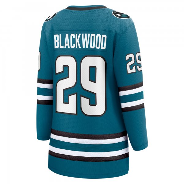 Women's San Jose Sharks Mackenzie Blackwood Fanatics Teal Home Breakaway Player Jersey