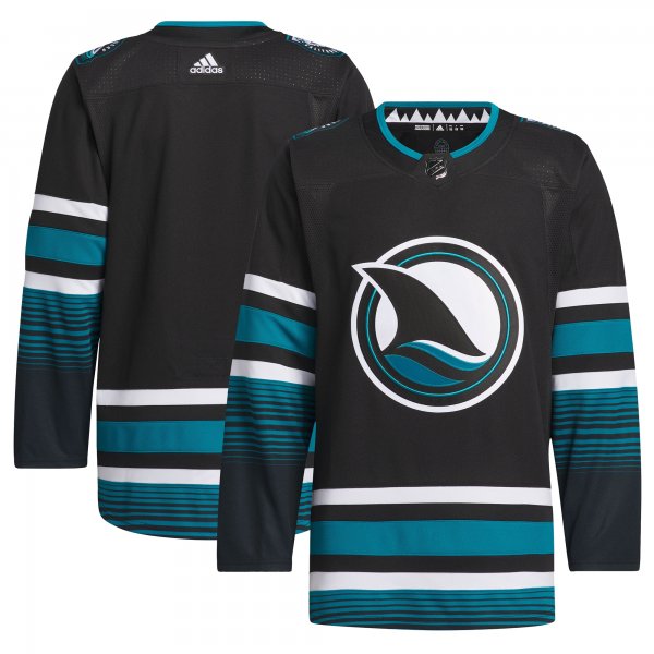 Men's San Jose Sharks adidas Black Alternate Primegreen Jersey