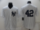 Men's Nike New York Yankees #42 Mariano Rivera White Strip Throwback Cool Base MLB Stitched Jersey