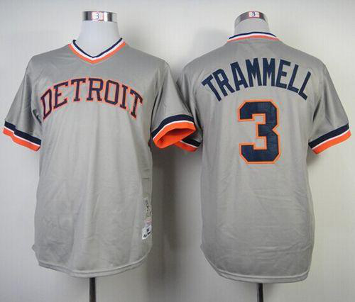 Mitchell And Ness 1984 Detroit Tigers #3 Alan Trammell Grey Throwback Stitched MLB Jersey