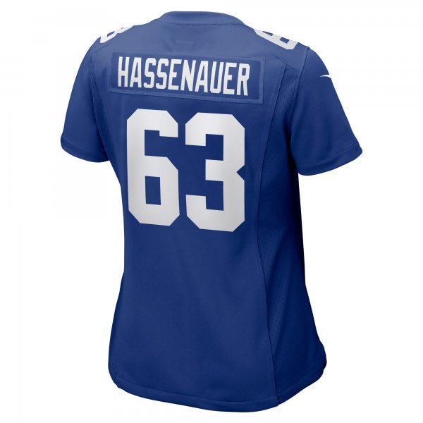 Women's New York Giants JC Hassenauer Nike Royal Team Game Jersey