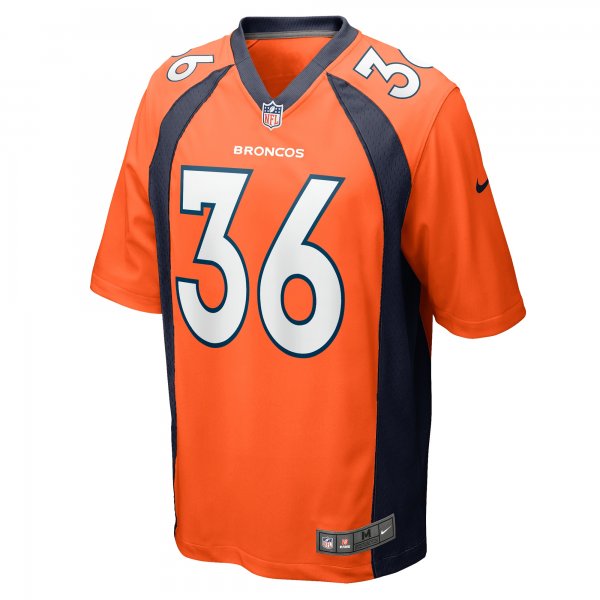 Men's Denver Broncos Tyler Badie Nike  Orange Team Game Jersey