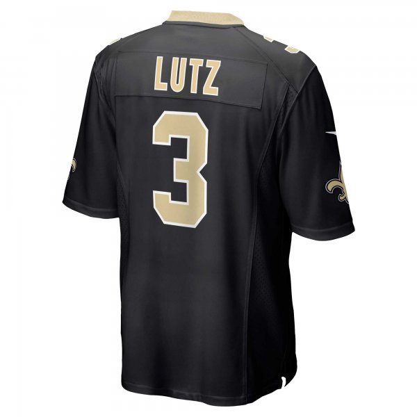 Men's New Orleans Saints Wil Lutz Nike Black Game Jersey