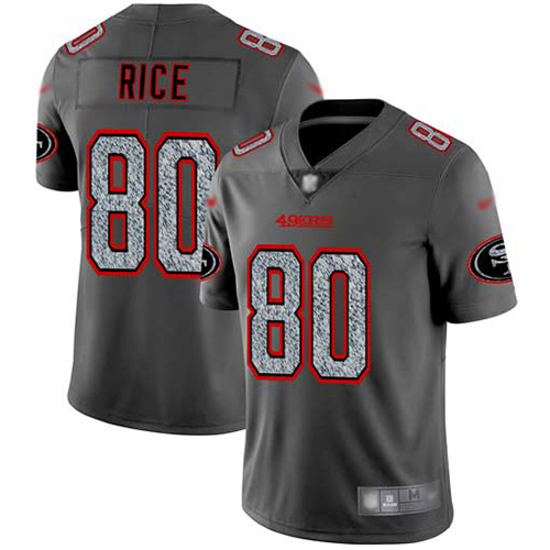 San Francisco 49ers #80 Jerry Rice Gray Static Men's Stitched NFL Vapor Untouchable Limited Jersey