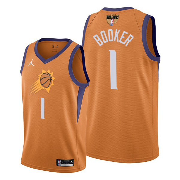 Men's Phoenix Suns #1 Devin Booker 2021 Western Conference Champions Orange Jersey