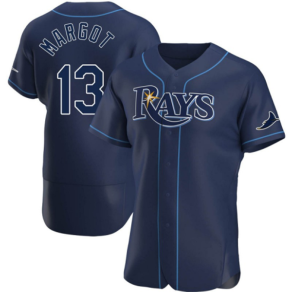 Men's Tampa Bay Rays #13 Manuel Margot Navy Alternate Nike MLB Jersey