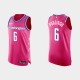 Men's Washington Wizards #6 Kristaps Porzingis Cherry Blossom City Pink NBA Jersey