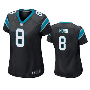 Women's Carolina Panthers #8 Jaycee Horn Black Game Jersey